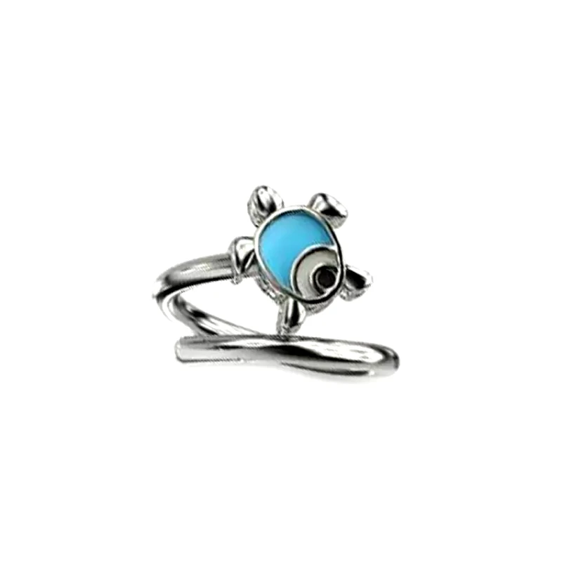 AMOR AMOR Δαχτυλίδι Από Ασήμι 925 Επιπλατινωμένο Με Χελωνίτσα EX39449