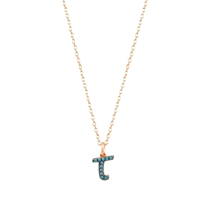 AMOR AMOR Κολιέ Από Ασήμι 925 Ροζ Επιχρυσωμένο Με Μονόγραμμα τ SU16497