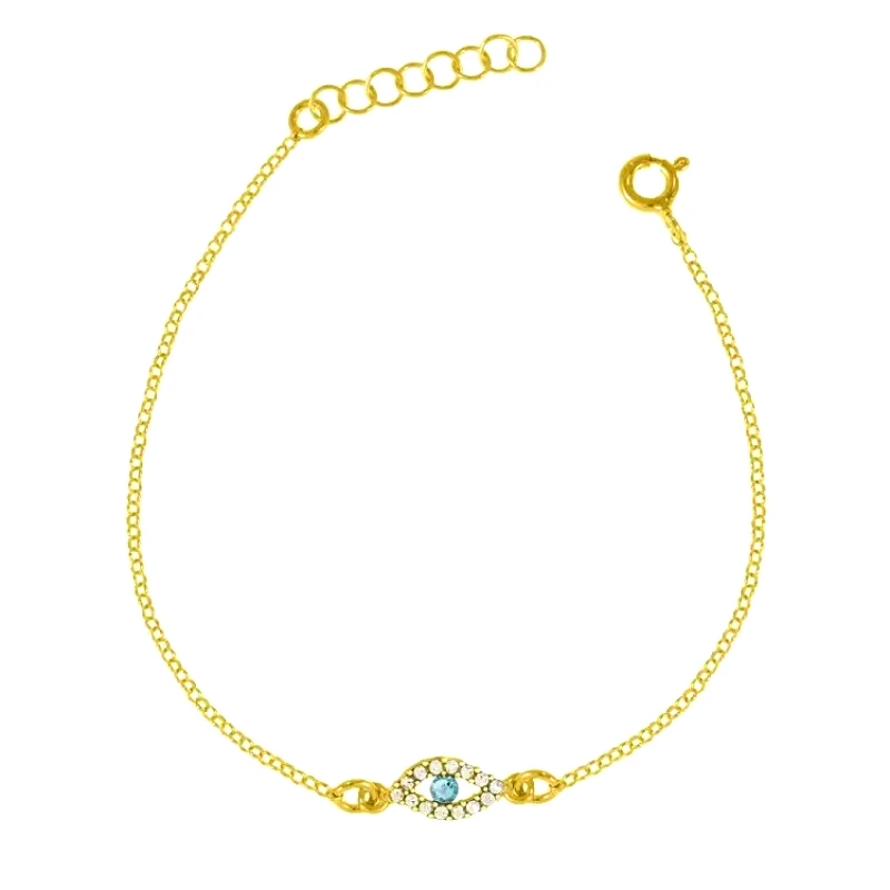 AMOR AMOR Βραχιόλι Από Ασήμι 925 Επιχρυσωμένο Με Ματάκι EX20254