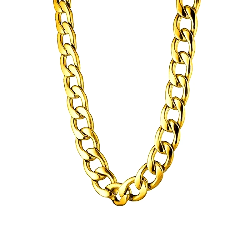 AMOR AMOR Κολιέ Αλυσίδα 15mm Από Ανοξείδωτο Ατσάλι Επιχρυσωμένο AS17940