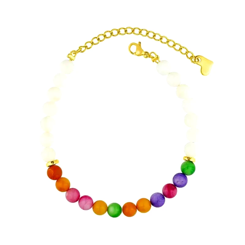 AMOR AMOR Βραχιόλι Από Ανοξείδωτο Ατσάλι Επιχρυσωμένο Με Κοχύλια Και Φίλντισι AA29456