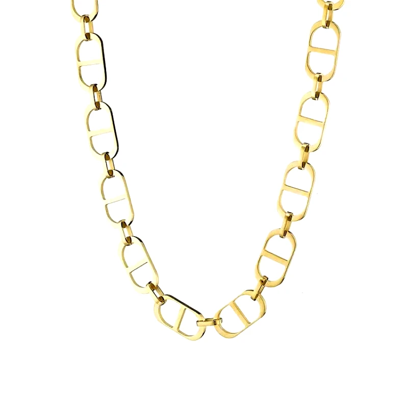 AMOR AMOR Κολιέ Από Ανοξείδωτο Ατσάλι Επιχρυσωμένο AS14223