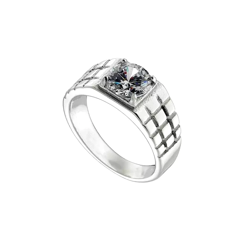 AMOR AMOR Δαχτυλίδι Από Ανοξείδωτο Ατσάλι Με Ζιργκόν AS34427