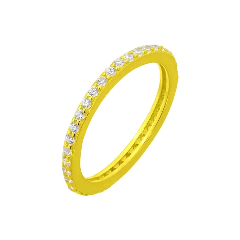 AMOR AMOR Δαχτυλίδι Από Ασήμι 925 Επιχρυσωμένο Βέρα Με Ζιργκόν PS30828