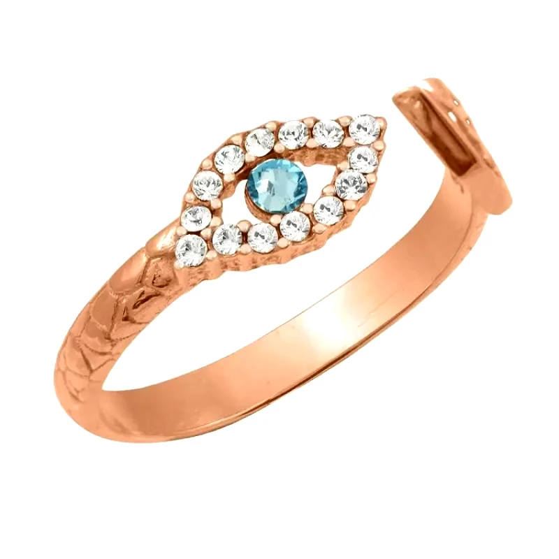 AMOR AMOR Δαχτυλίδι Chevalier Από Ασήμι 925 Ροζ Επιχρυσωμένο Με Ματάκι EX39241