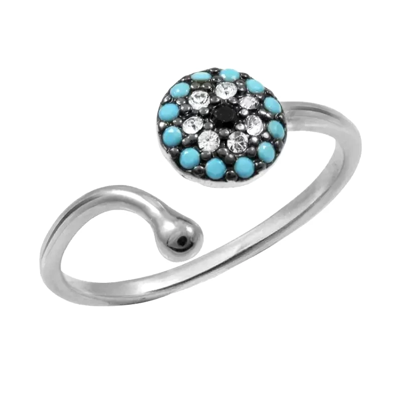 AMOR AMOR Δαχτυλίδι Chevalier Από Ασήμι 925 Επιπλατινωμένο Με Ματάκι EX39245