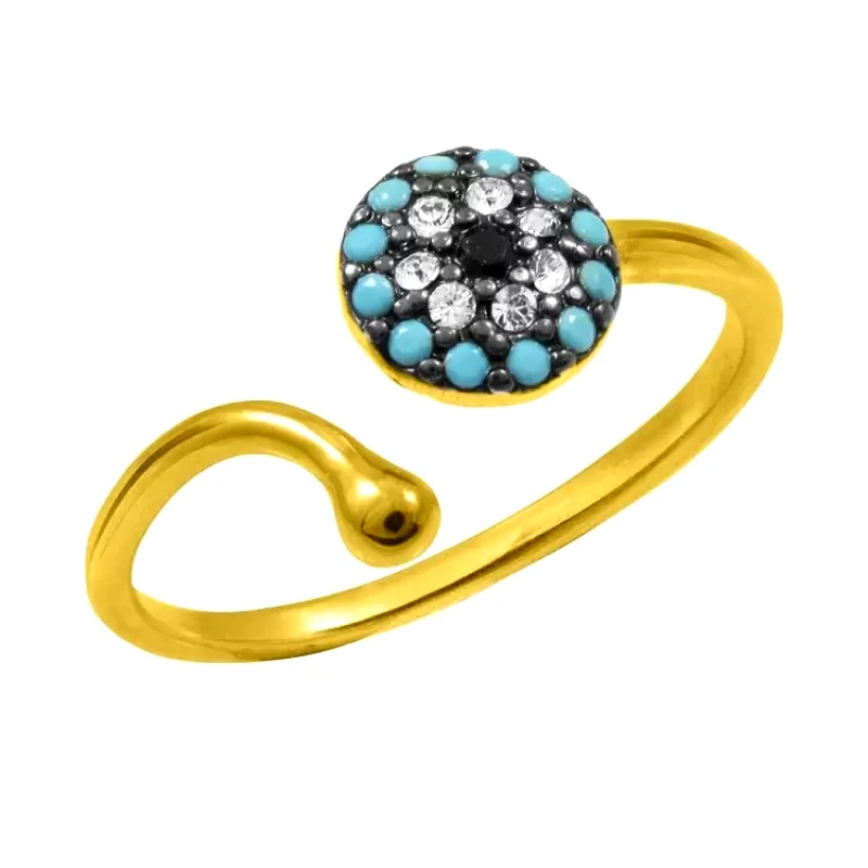 AMOR AMOR Δαχτυλίδι Chevalier Από Ασήμι 925 Επιχρυσωμένο Με Ματάκι EX39246