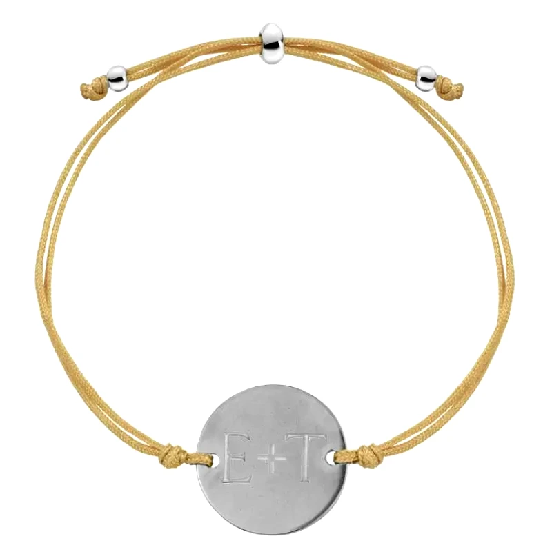 AMOR AMOR Βραχιόλι Ταυτότητα Από Κορδόνι Και Ανοξείδωτο Ατσάλι Με Χάραξη AA28864