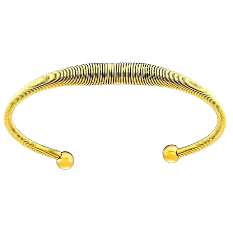 AMOR AMOR Βραχιόλι Βέργα Από Ατσάλι Επιχρυσωμένο 24K AS26187