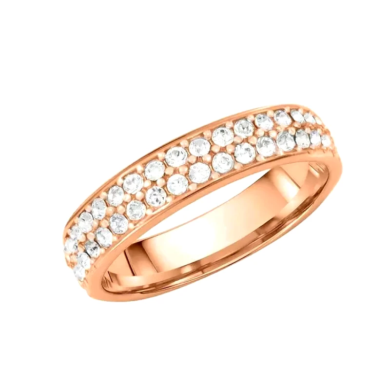 AMOR AMOR Δαχτυλίδι Από Ασήμι 925 Ροζ Επιχρυσωμένο Με Swarovski EX39367