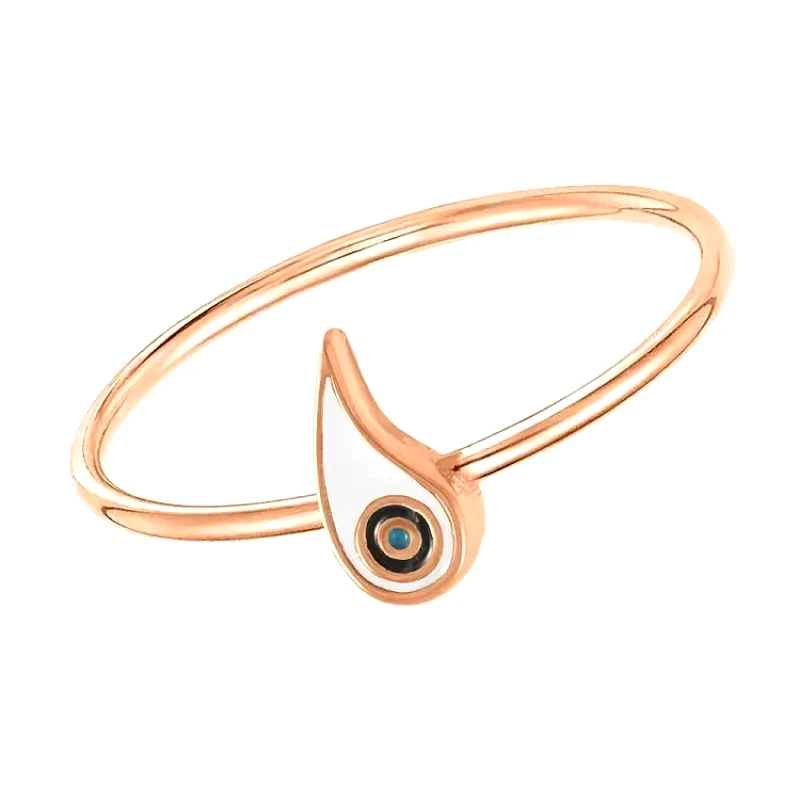 AMOR AMOR Δαχτυλίδι Από Ασήμι 925 Ροζ Επιχρυσωμένο Με Ματάκι EX39415