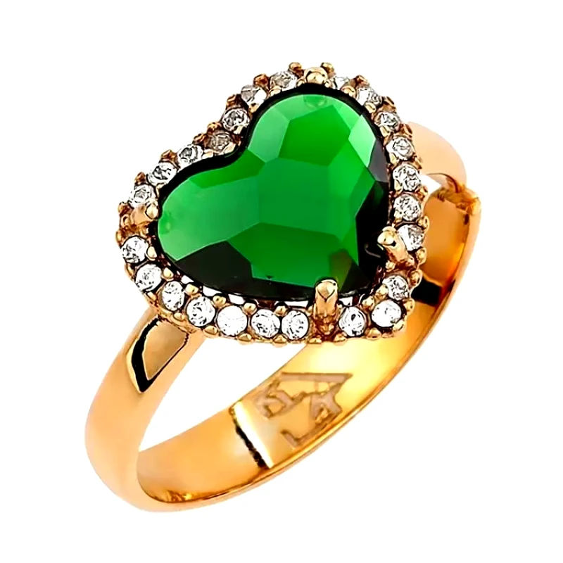 AMOR AMOR Δαχτυλίδι Από Ασήμι 925 Επιχρυσωμένο Με Καρδιά Swarovski EX39611