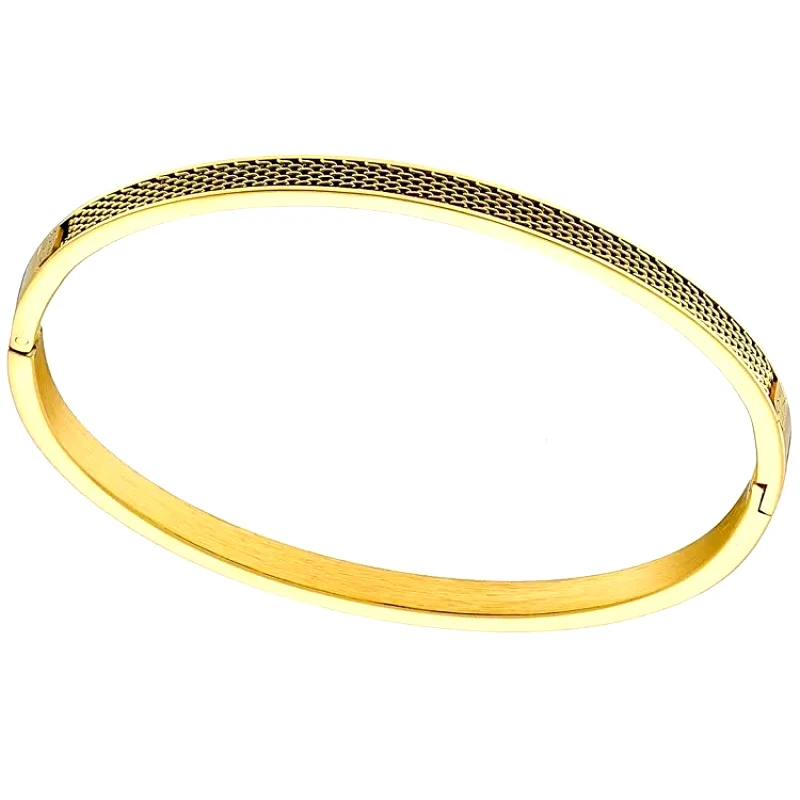 AMOR AMOR Βραχιόλι Βέργα Από Ατσάλι Επιχρυσωμένο 24K AS26203