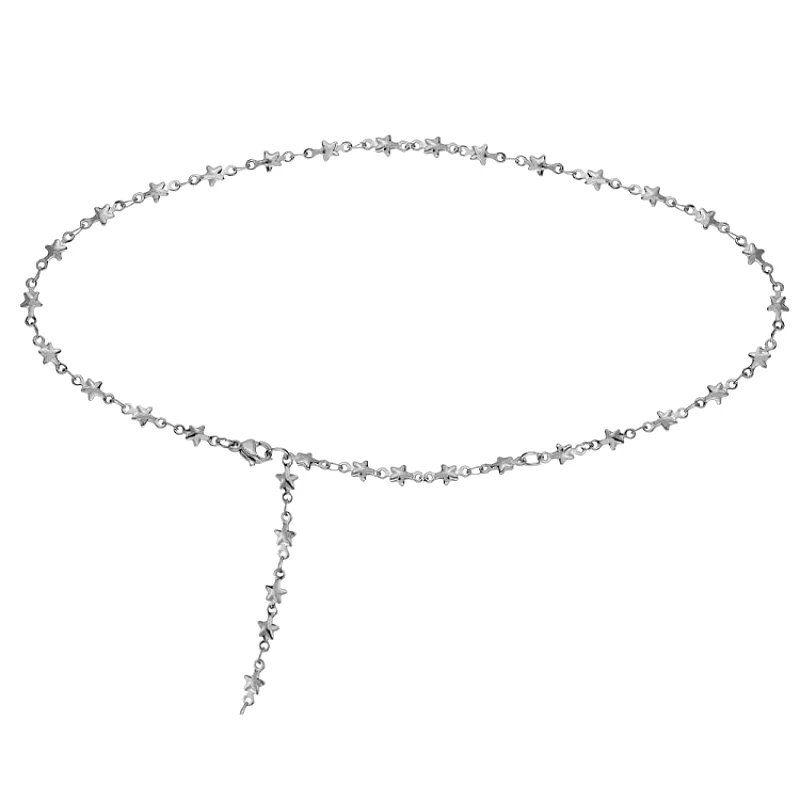 AMOR AMOR Αλυσίδα Μέσης 4.5 mm Από Ανοξείδωτο Ατσάλι Με Αστεράκια ΑΑ96511
