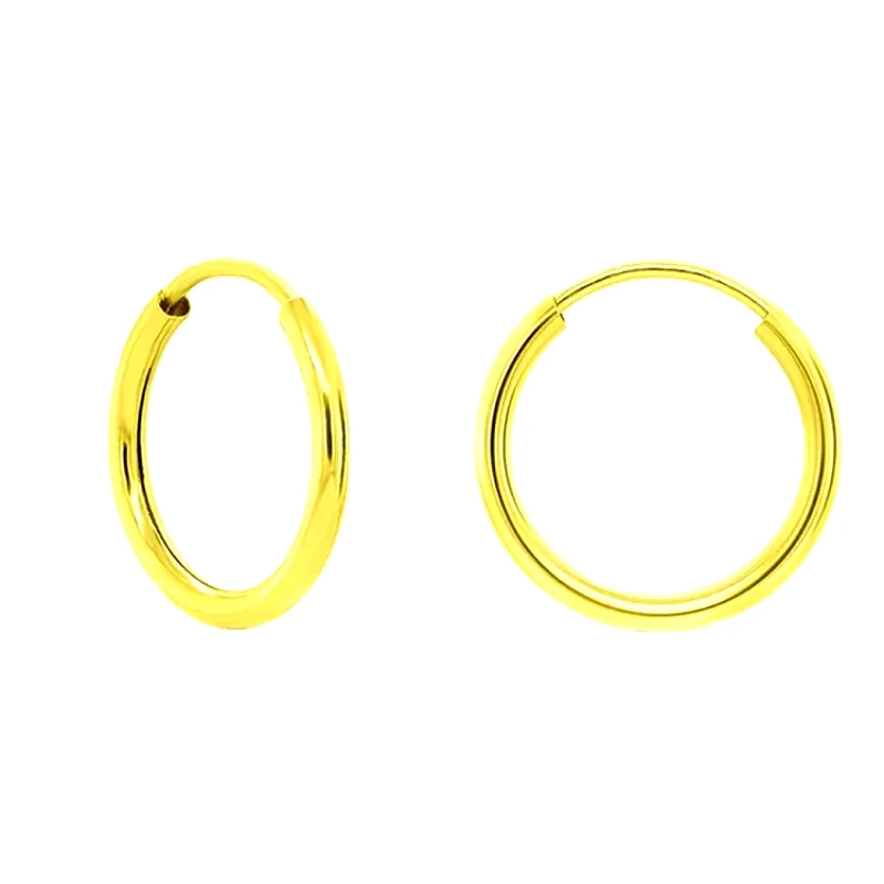 AMOR AMOR Σκουλαρίκια Κρίκοι 1,5x20 mm Από Ασήμι 925 Επιχρυσωμένο PS48771