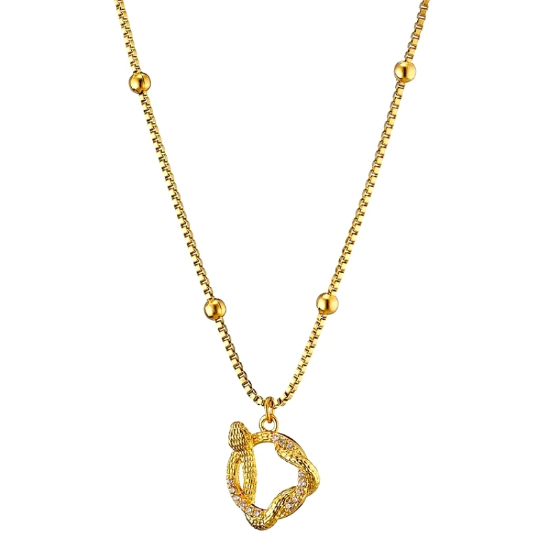 AMOR AMOR Κολίε Από Ατσάλι Επιχρυσωμένο 24Κ Με Φίδι AS13661