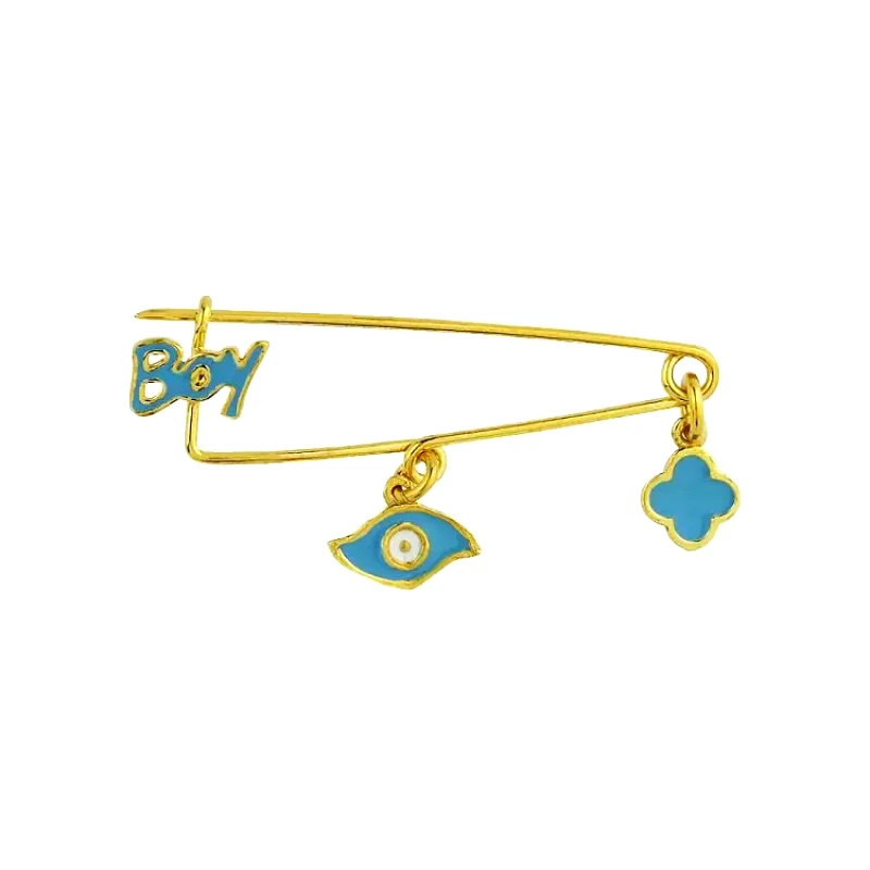 AMOR AMOR Παραμάνα Από Ασήμι 925 Επιχρυσωμένο Με Ματάκι Και Σταυρό KO70697