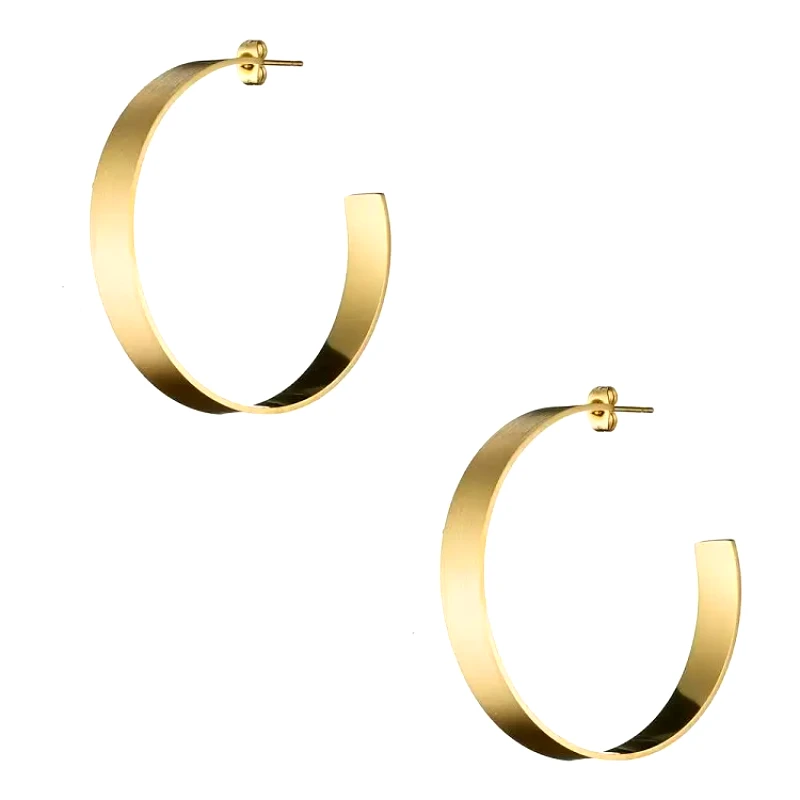 AMOR AMOR Σκουλαρίκια Κρίκοι Από Ανοξείδωτο Ατσάλι Επιχρυσωμένο AS42389