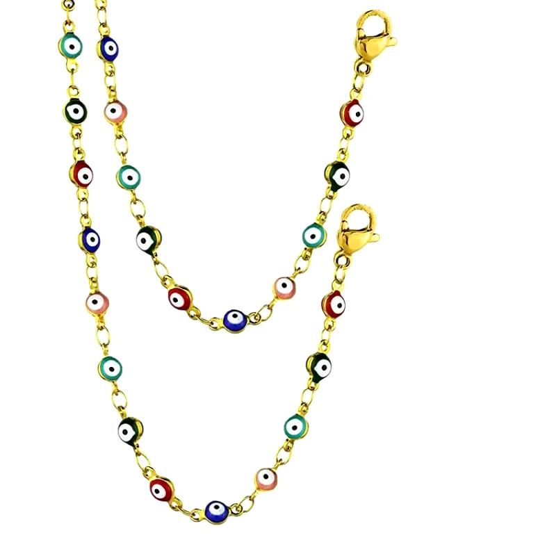 AMOR AMOR Αλυσίδα Μάσκας-Γυαλιών-Κολιέ Από Ανοξείδωτο Ατσάλι Επιχρυσωμένο Με Ματάκια AA95628