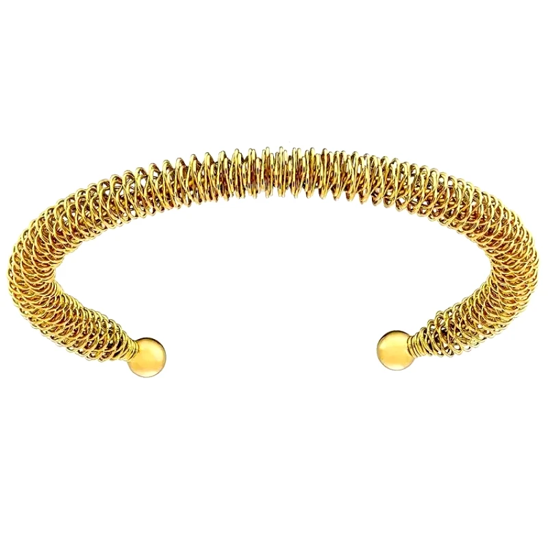 AMOR AMOR Βραχιόλι Βέργα Από Ατσάλι Επιχρυσωμένο 24K AS26191