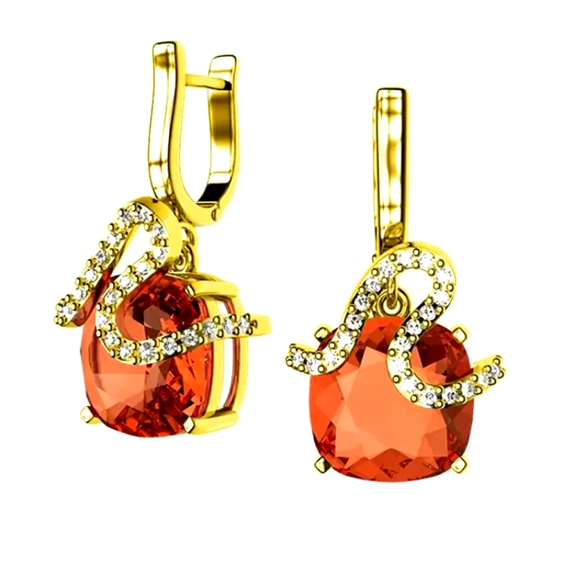 AMOR AMOR Σκουλαρίκια Από Ασήμι 925 Επιχρυσωμένο Με Swarovski EX43212