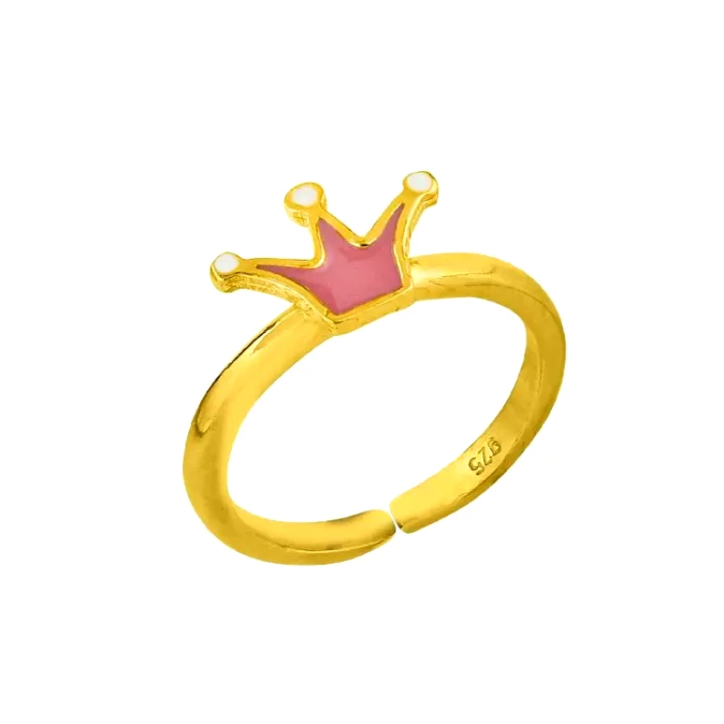 AMOR AMOR Δαχτυλίδι Από Ασήμι 925 Επιχρυσωμένο Με Κορώνα KO38831