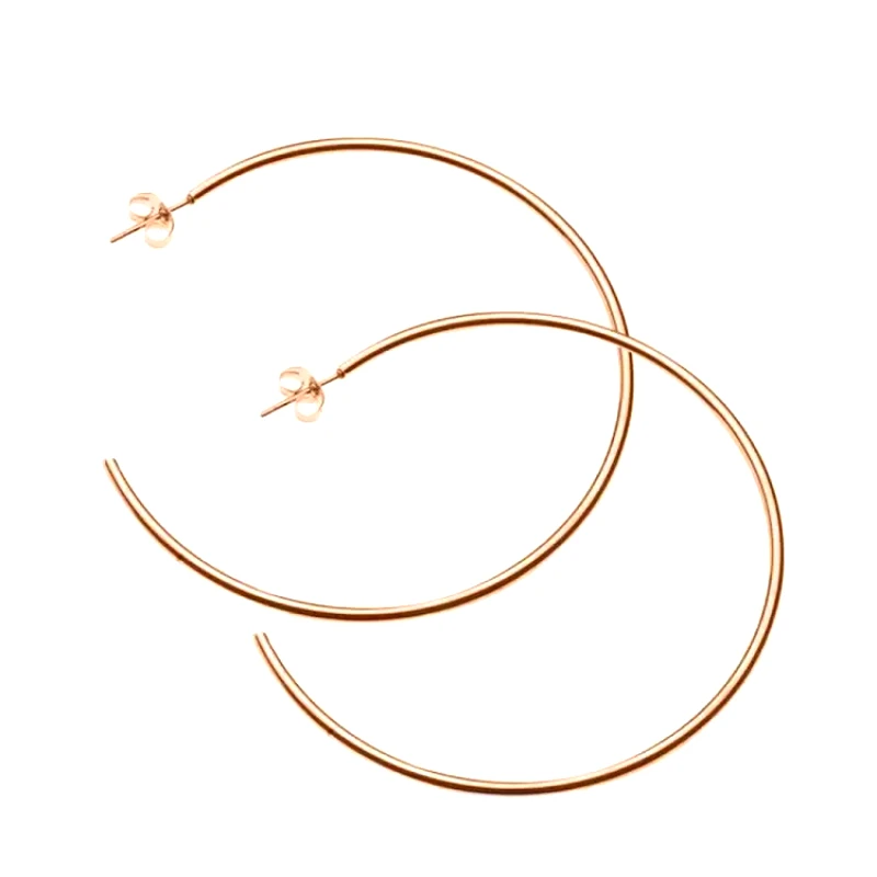 AMOR AMOR Σκουλαρίκια Κρίκοι Από Ανοξείδωτο Ατσάλι Ροζ Επιχρυσωμένο AS47655