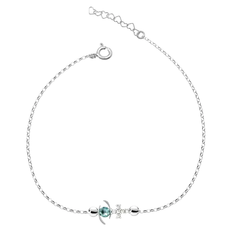 AMOR AMOR Βραχιόλι Από Ασήμι 925 Επιπλατινωμένο Με Ματάκι Και Σταυρό EX26675