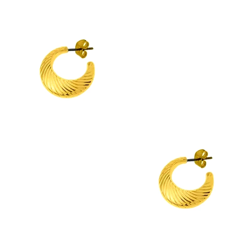 AMOR AMOR Σκουλαρίκια Κρίκοι Από Ορείχαλκο Επιχρυσωμένο 24Κ PF47663