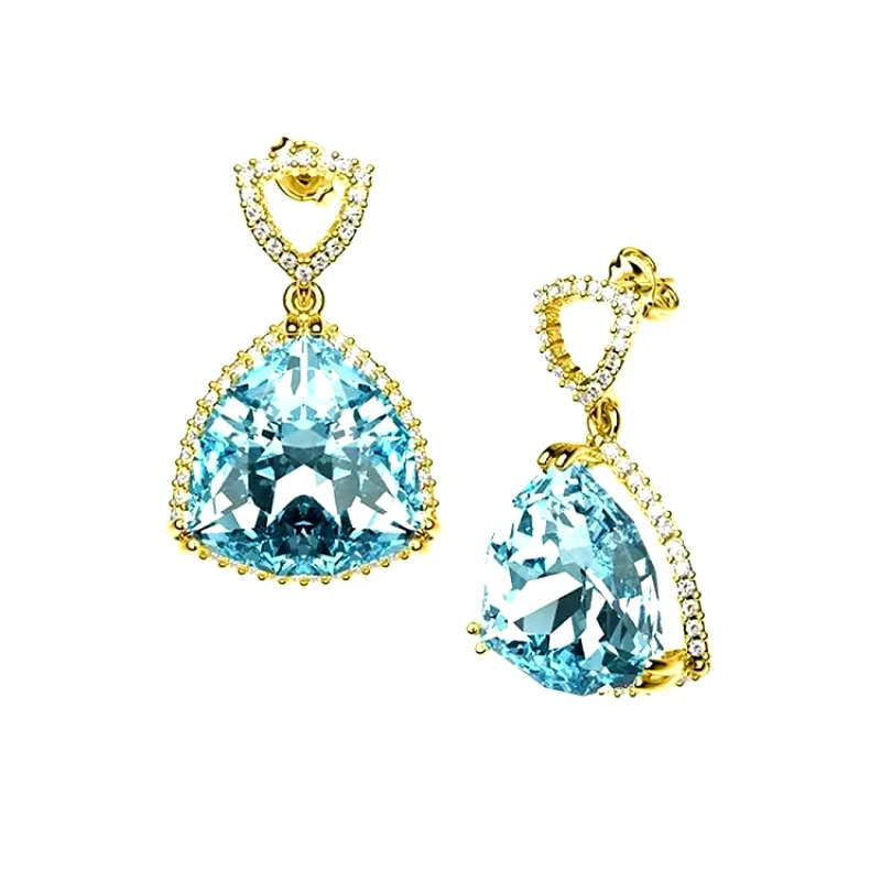 AMOR AMOR Σκουλαρίκια Από Ασήμι 925 Επιχρυσωμένο Με Swarovski EX43216