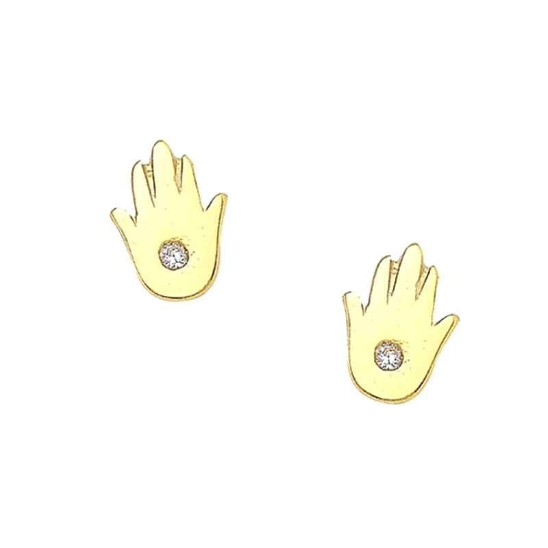 AMOR AMOR Σκουλαρίκια Από Ασήμι 925 Επιχρυσωμένο Με Το Χέρι Της Φατιμά SU49105