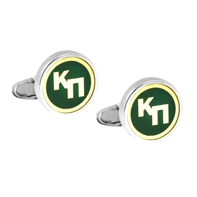 AMOR AMOR Μανικετόκουμπα Από Ασήμι 925 Επιπλατινωμένο Με Μονoγράμματα ΑΑ63001