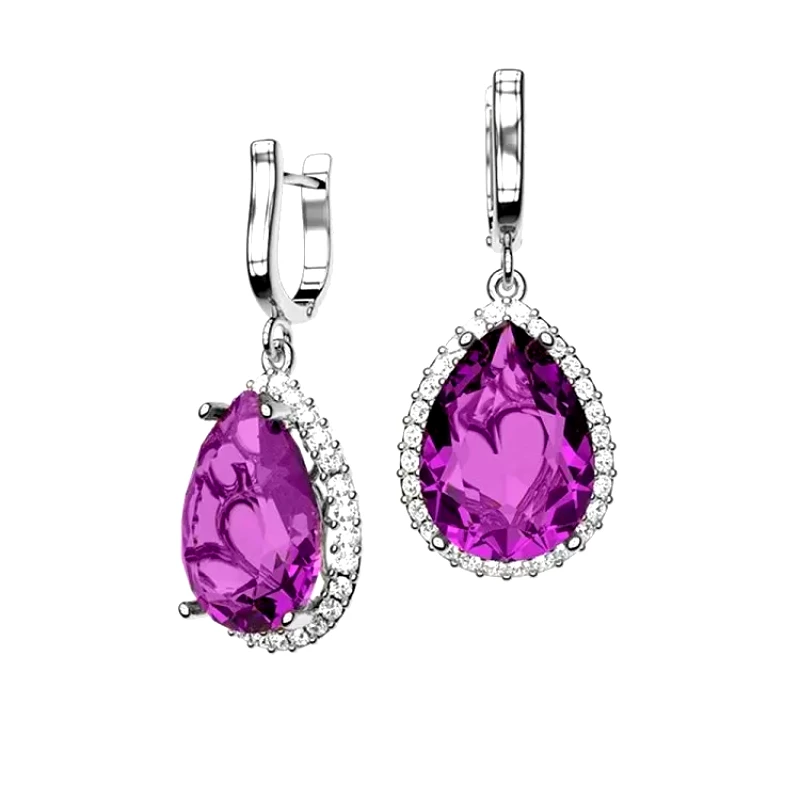 AMOR AMOR Σκουλαρίκια Από Ασήμι 925 Επιλατινωμένο Με Swarovski EX43227