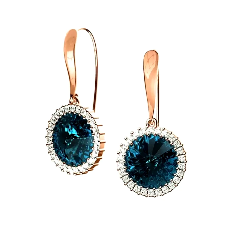AMOR AMOR Σκουλαρίκια Από Ασήμι Ροζ Επιχρυσωμένο Με Swarovski EX43211