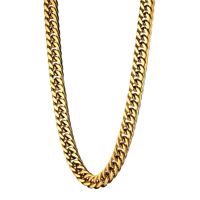 AMOR AMOR Κολιέ Αλυσίδα 1cm Από Ανοξείδωτο Ατσάλι Επιχρυσωμένο AS19984