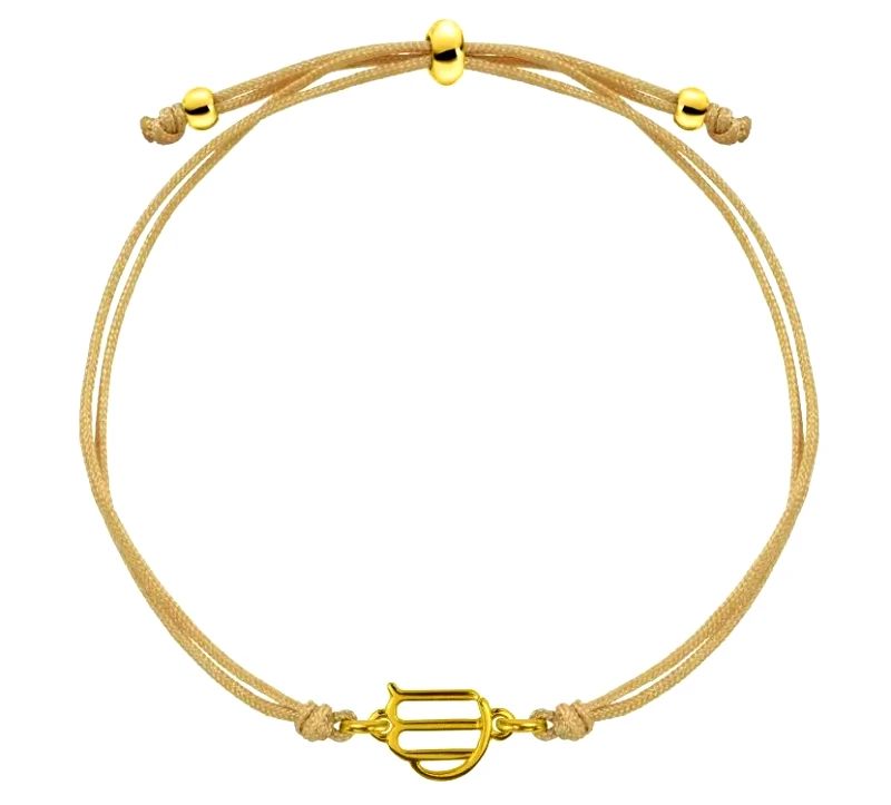 AMOR AMOR Βραχιόλι Από Κορδόνι Και Ορείχαλκο Επιχρυσωμένο Με Το Ζώδιο Του Παρθένου AA28592