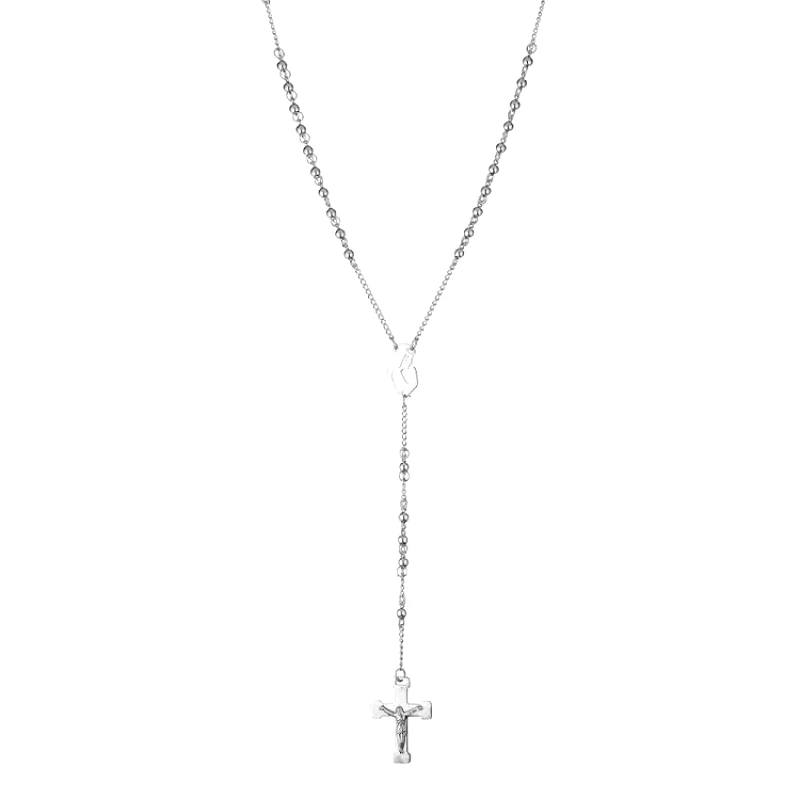 AMOR AMOR Ανδρικό Ροζάριο Με Σταυρό Από Ανοξείδωτο Ατσάλι AS13355