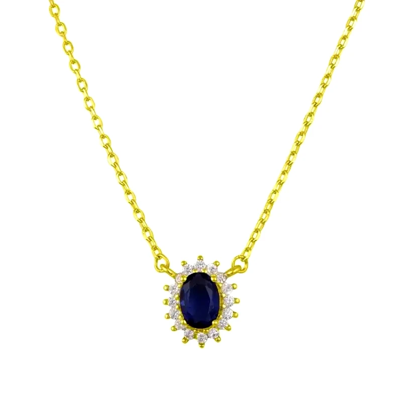 AMOR AMOR Κολιέ Ροζέτα Από Ασήμι 925 Επιχρυσωμένο Οβαλ SS17408