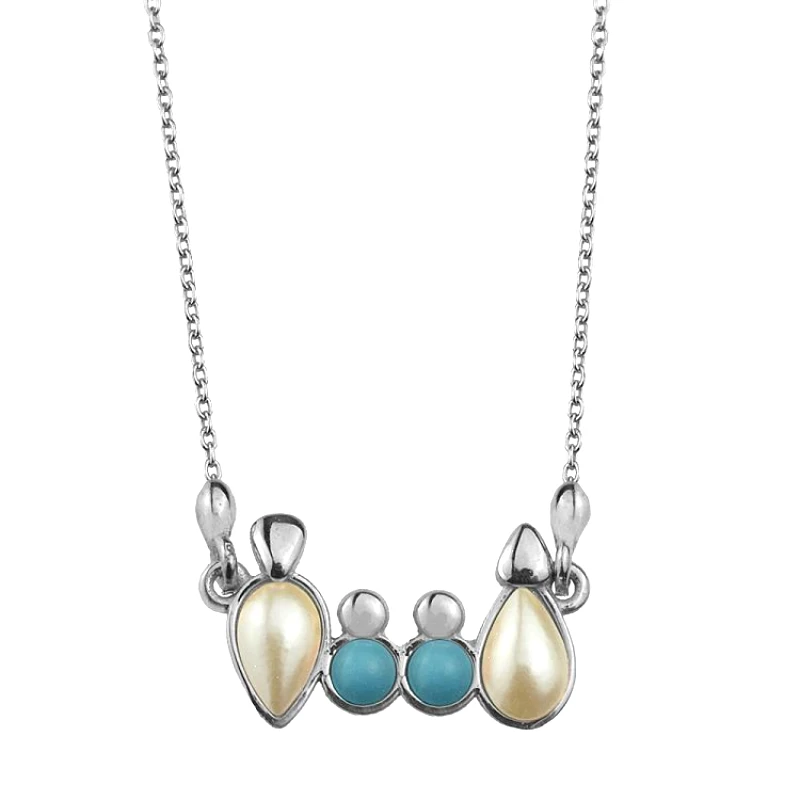 AMOR AMOR Κολιέ Από Ασήμι 925 Επιπλατινωμένο Με Οικογένεια, Μητέρα, Πατέρα, Γιoύς EX11021