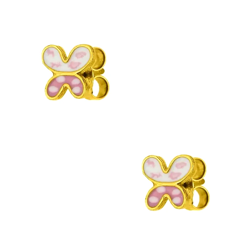 AMOR AMOR Σκουλαρίκια Από Ασήμι 925 Επιχρυσωμένο Πεταλούδα KO47508