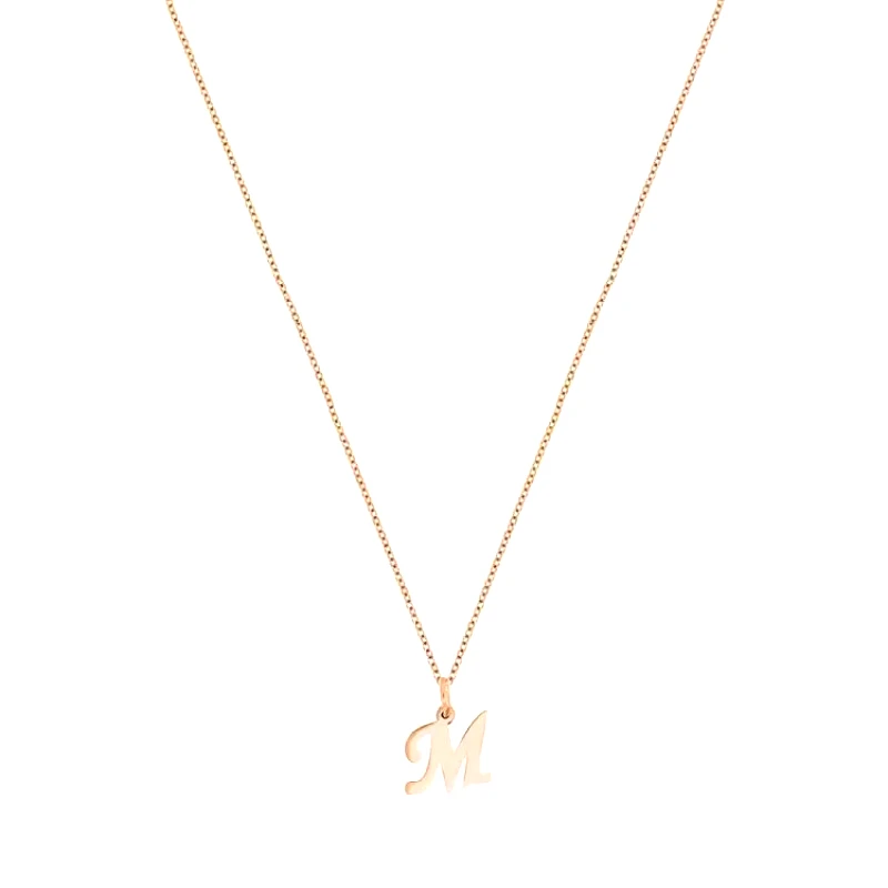 AMOR AMOR Κολιέ Από Ασήμι 925 Ροζ Επιχρυσωμένο 24Κ Με Μονόγραμμα DM11533