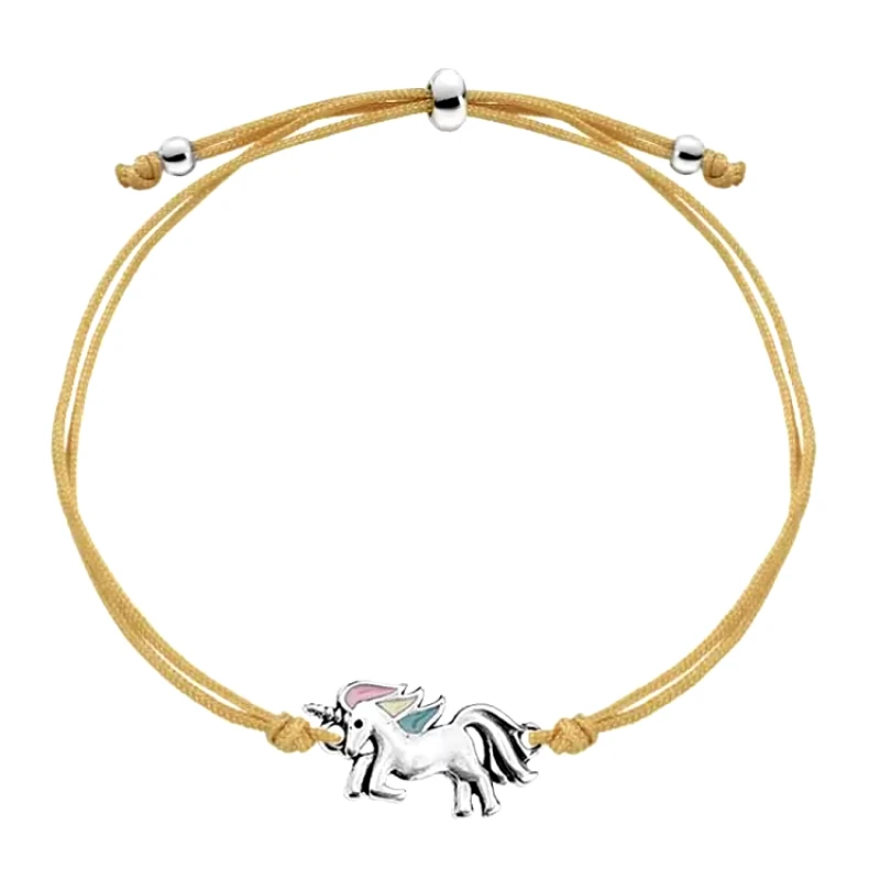 AMOR AMOR Βραχιόλι Από Κορδόνι Και Ορείχαλκο Με Μονόκερο AA25123