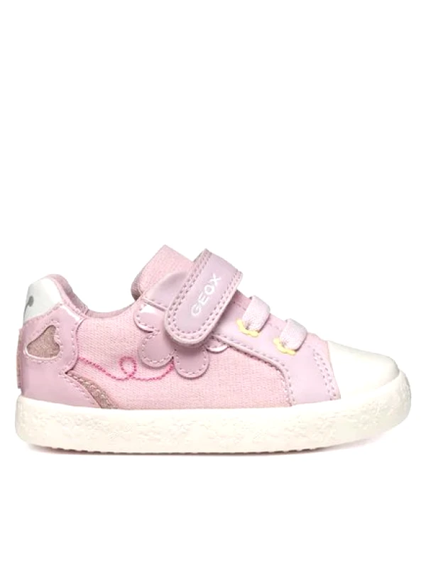 GEOX Βρεφικά Παπούτσια Geox Gisli για Κορίτσια Pink Flowers (Μεγέθη 21-27) - ΡΟΖ