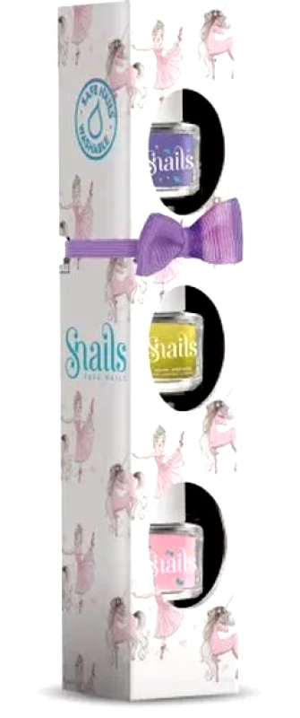 SNAILS Σετ Παιδικά Βερνίκια Νυχιών Snails για Κορίτσια Magic Ballerine 3 τμχ - ΠΟΛΥΧΡΩΜΟ