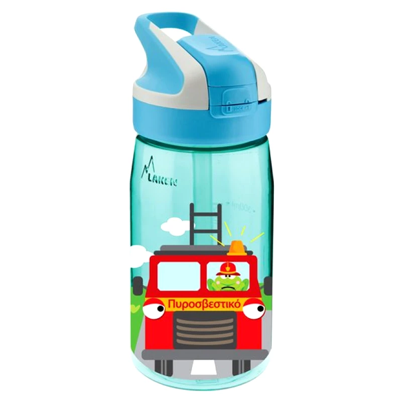 LAKEN Παιδικό Παγούρι Laken Γαλάζιο Firetruck 450 ml - Πώμα Summit - ΜΠΛΕ