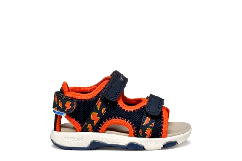 GEOX Βρεφικά Σανδάλια Geox Multy για Αγόρια Navy/Orange (Μεγέθη 21-27) - ΜΠΛΕ
