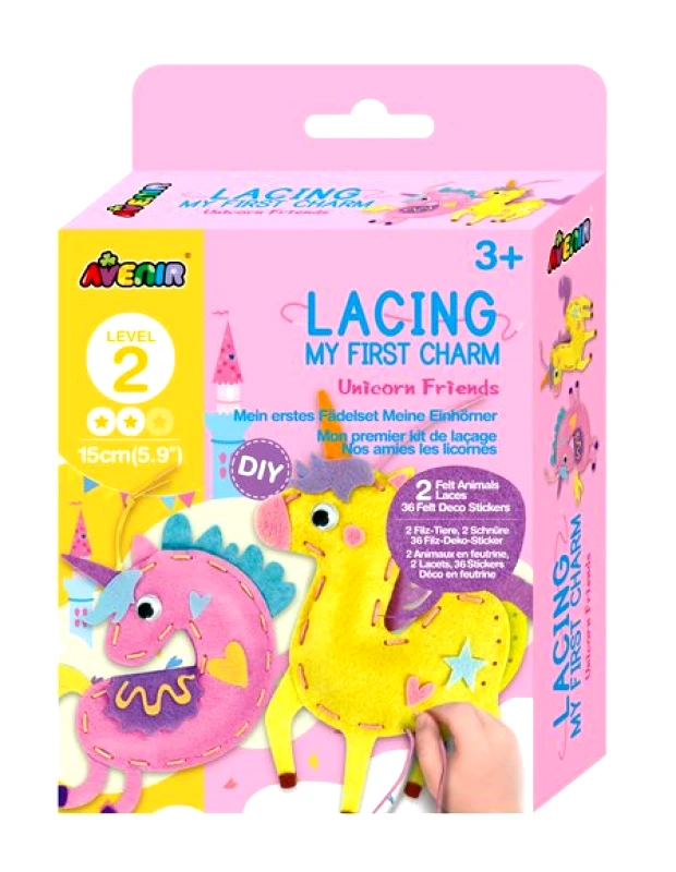 AVENIR Avenir Παιχνίδι Ραπτικής Κεντήματα Lacing - My First Charm Μονόκερος - ΠΟΛΥΧΡΩΜΟ