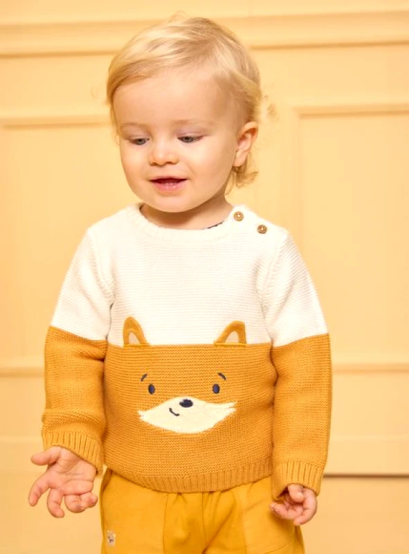 SERGENT MAJOR Βρεφικό Πουλόβερ για Αγόρια Two-toned Fox - ΛΕΥΚΟ