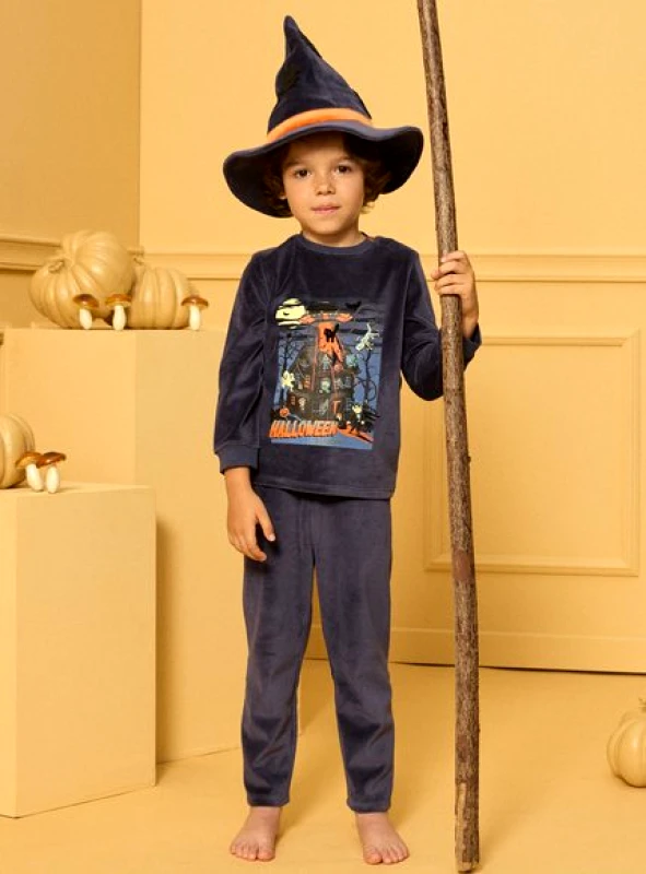 SERGENT MAJOR Παιδική Πιτζάμα για Αγόρια Navy Halloween - ΓΚΡΙ