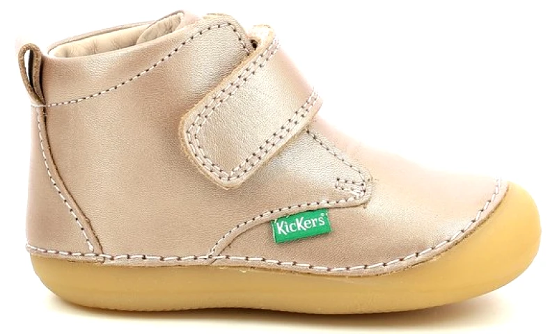 KICKERS Βρεφικά Παπούτσια για Κορίτσια Kickers Sabio Metallic Rose (Μεγέθη 18-23) - ΕΚΡΟΥ